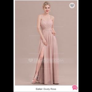 JJ’S HOUSE Dusty Rose Chiffon Bridesmaid Dress US2